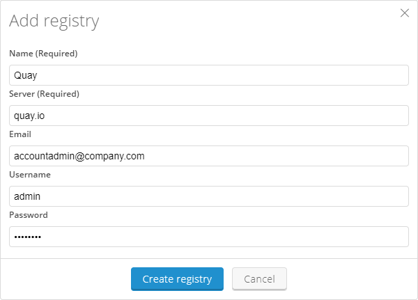 container registry details