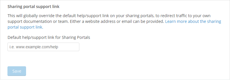 sharing portal support link