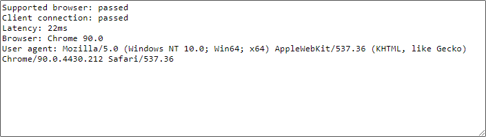 Connectivity Checker detailed results example