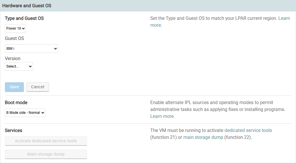 IBM i hardware and guest OS