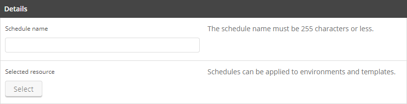 Schedule details section