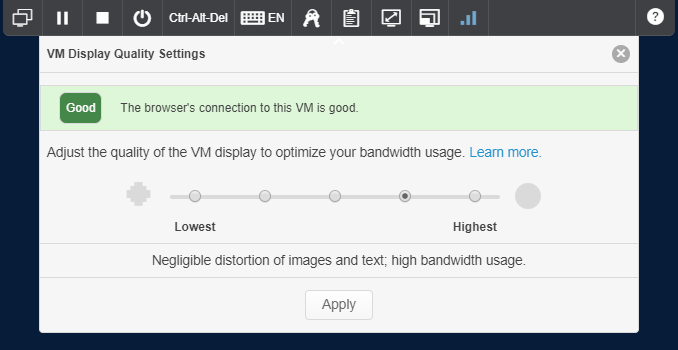 VM Display Quality Settings