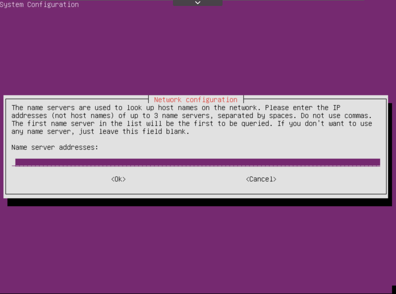 Ubuntu configuration prompt